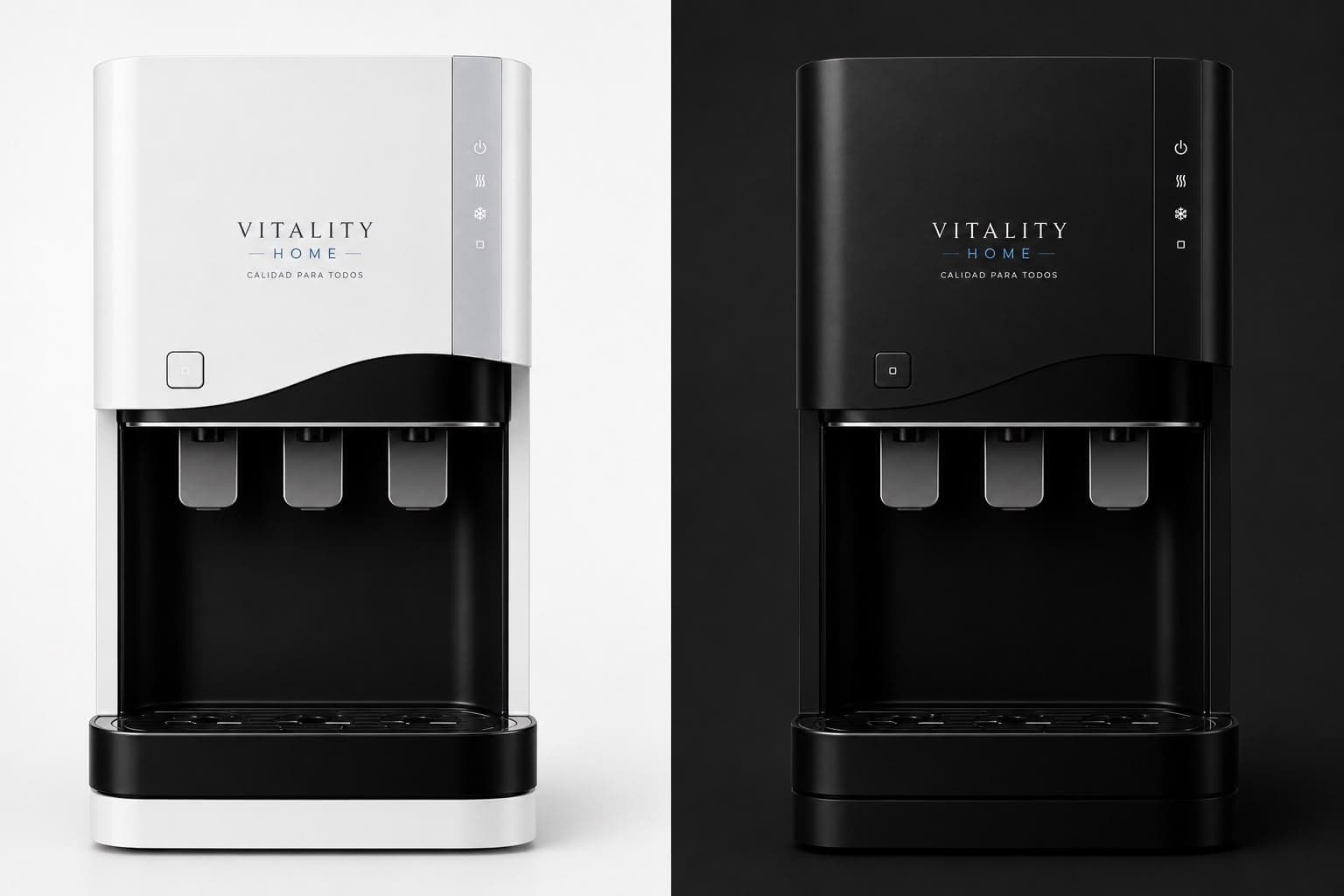 Purificador VITALITY HOME en blanco y negro